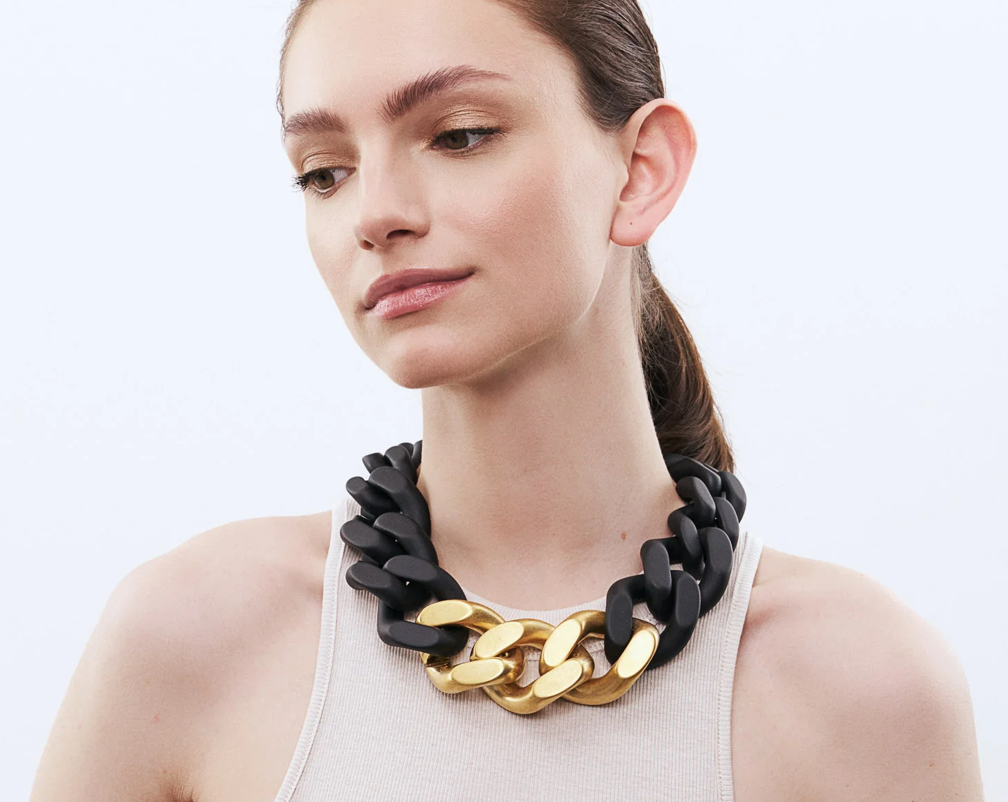 VANESSA BARONI: GREAT Necklace With Gold - Matt Black – Penny & Reiby